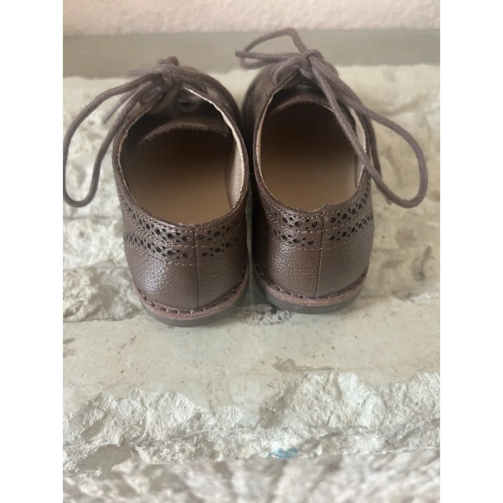 Janie and Jack Boys Size 9 Brown Leather Wingtip Brown Dressy Casual Shoes